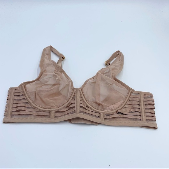 Victoria Secret Unlined Mesh Plunge Bra Sz 32B - Picture 4 of 10